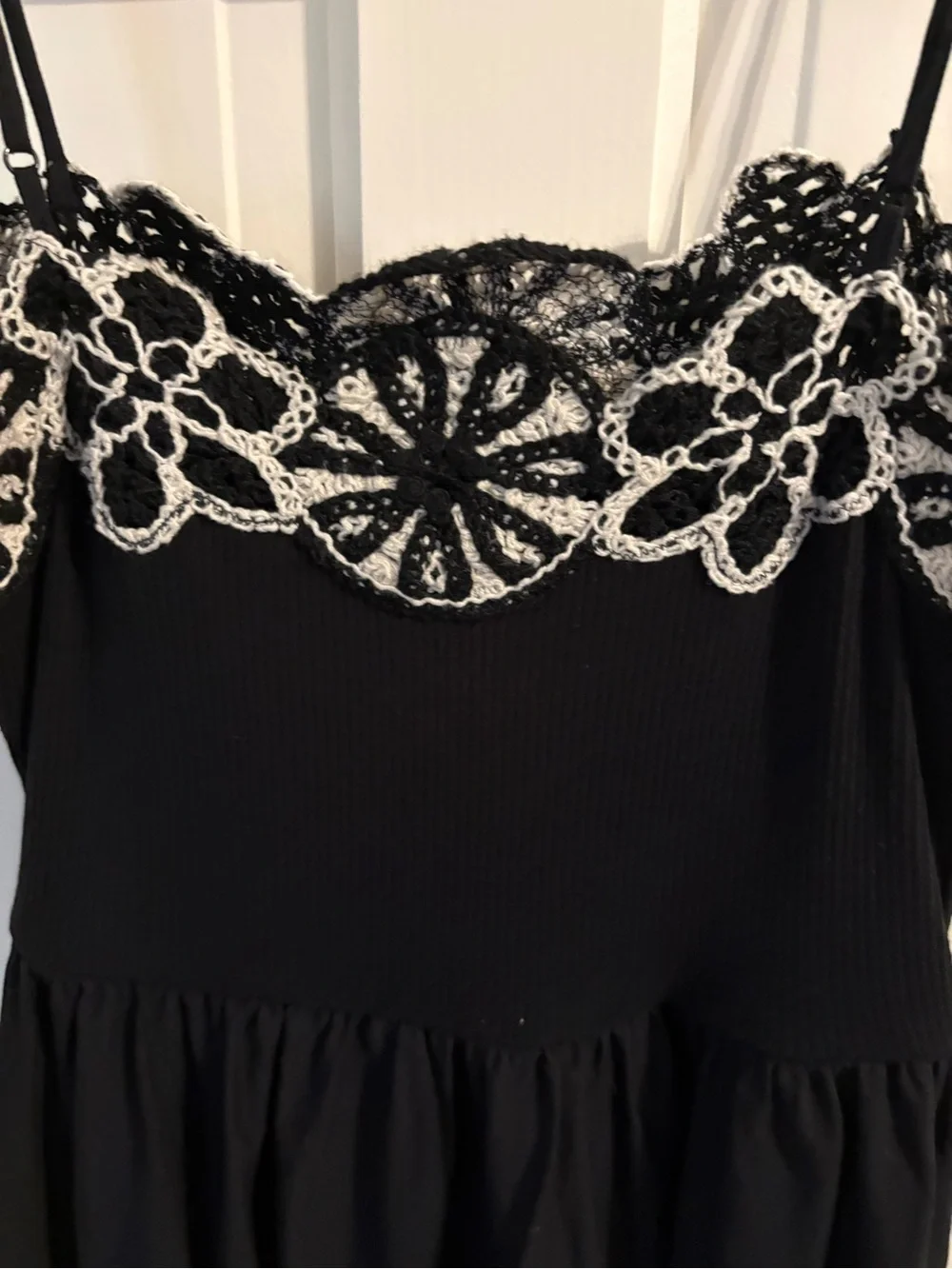 J Crew Crochet Mixy Dress in black